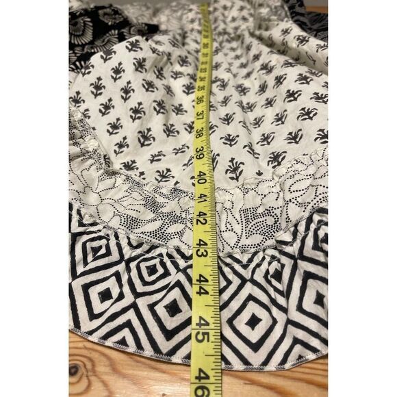 Women's CATALOG CLASSICS Black White Floral Patchwork BOHO Dress Size S/M - Picture 9 of 9